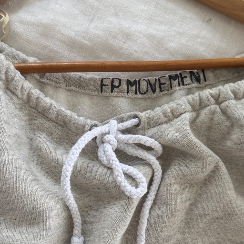 FP Movement Gray billow sleeve boatneck pullover